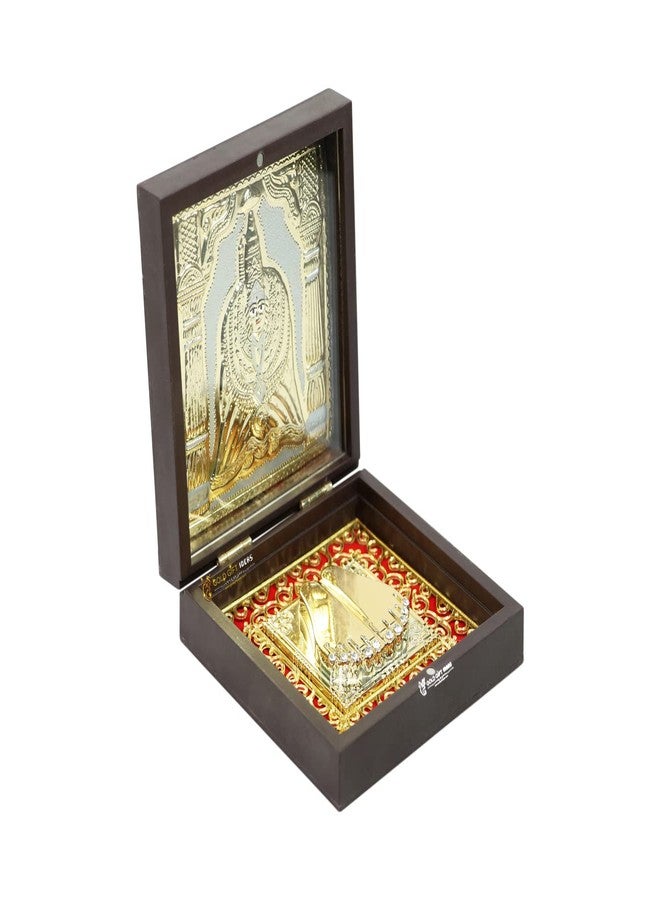 GoldGiftIdeas إطار صور تولجا بهافاني مطلي بالذهب عيار 24 قيراطًا مع شاران بادوكا (مربع) من جولد جيفت آيدياز، هدية تذكارية، إطار تمثال تولجا بهافاني للمنزل، هدية للمناسبات - Image 1